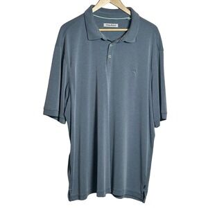 Tommy Bahama Men's Gray Micro-Check Polo Shirt XXL Short Sleeve‎ Collared